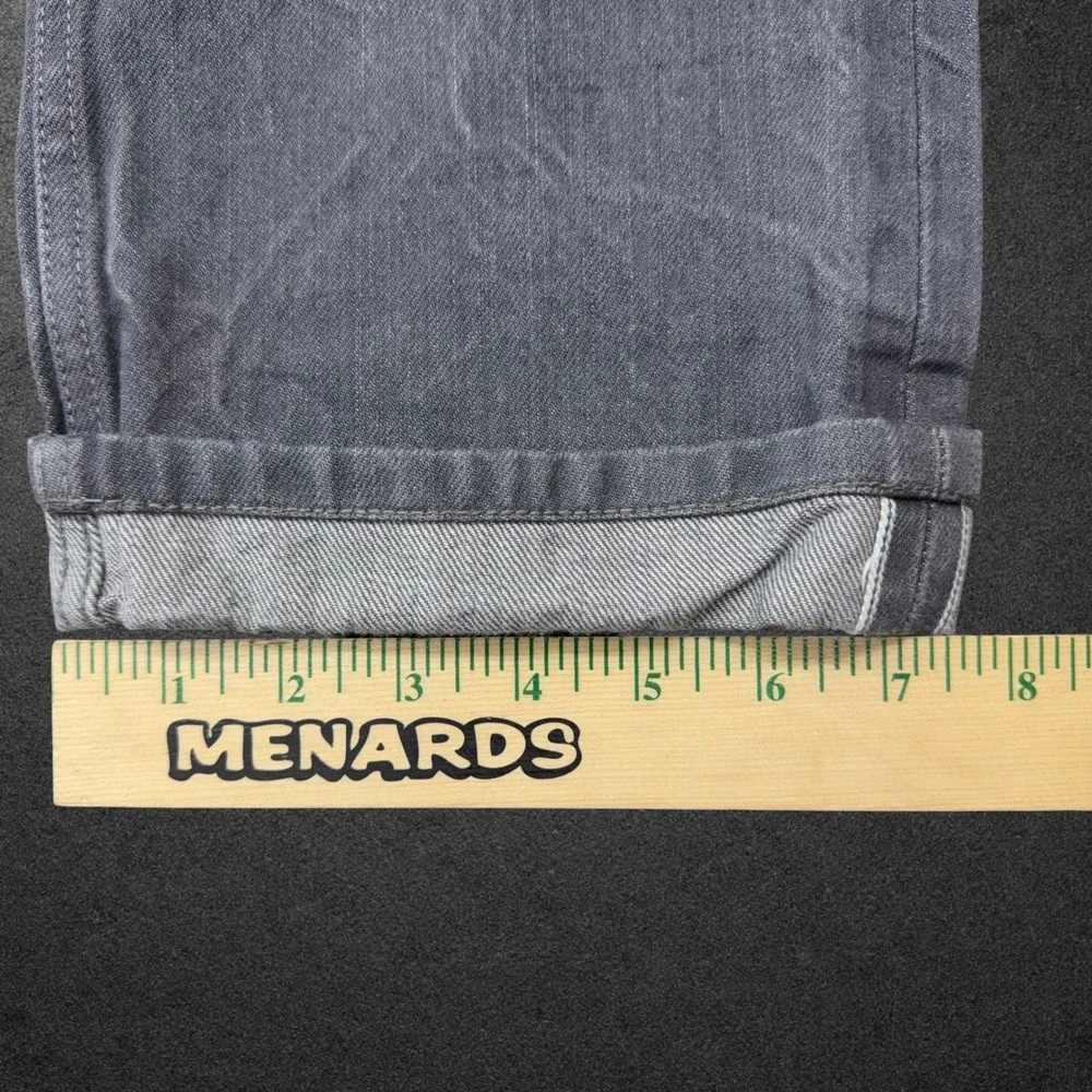 Gustin‎ Mens California Straight Raw Grey Denim Jeans Button Fly Size 32 x 31
